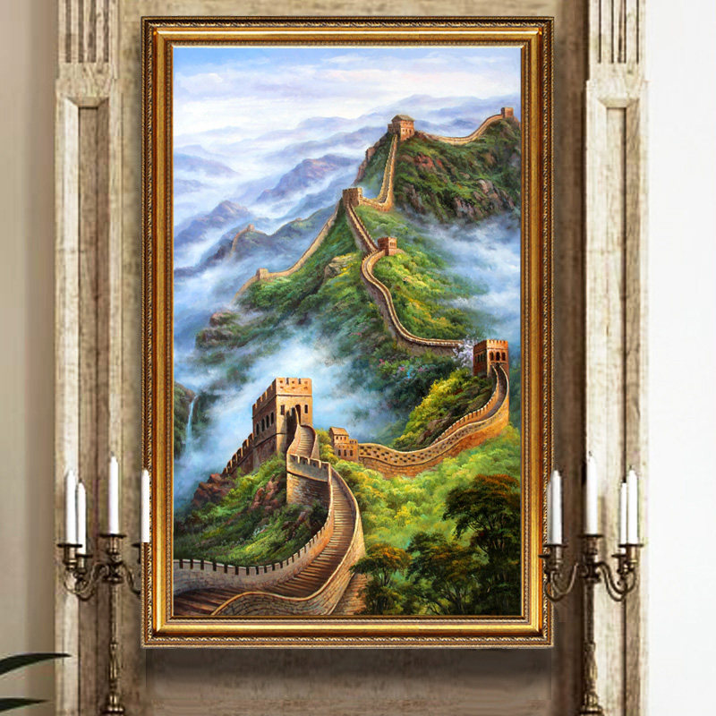 万里长城十字绣客厅玄关走廊山水挂画新款diy线绣手工大气全图绣,居家布艺,十字绣套件,淘宝优惠券,粉丝福利购,淘宝优惠卷