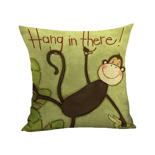 十二生肖猴十字绣抱枕新款棉线绣卡通动漫小猴子精准印花手工刺绣