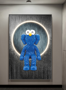 5d钻石画满钻新款蓝色kaws暴力熊竖版玄关北欧轻奢贴钻石绣十字绣