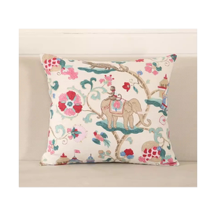 民族风复古猴子大象抱枕十字绣新款手工自己线绣靠枕diy精准印花