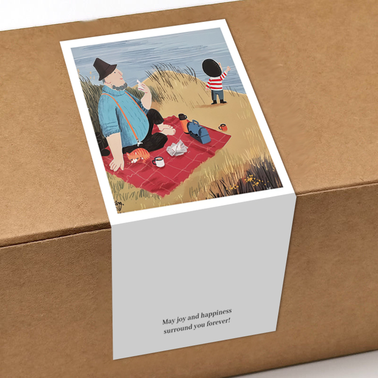 gytz5695父亲节通用迷你超大不干胶贴纸定制封口贴空白可手写包装