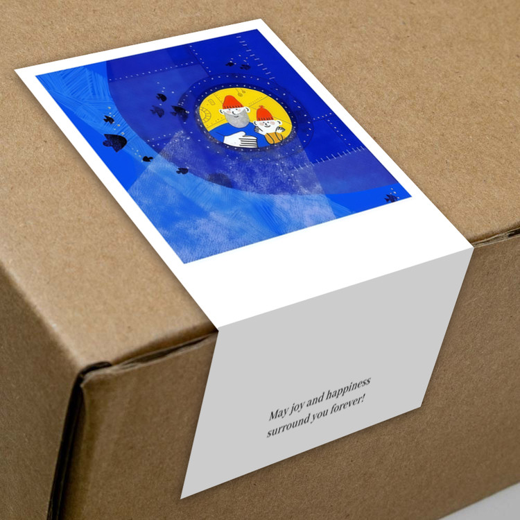 gytz5800父亲节通用迷你超大不干胶贴纸定制封口贴空白可手写