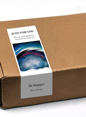 gytz7114中式古风水墨工笔抽象艺术通用超大不干胶贴纸定制封口贴