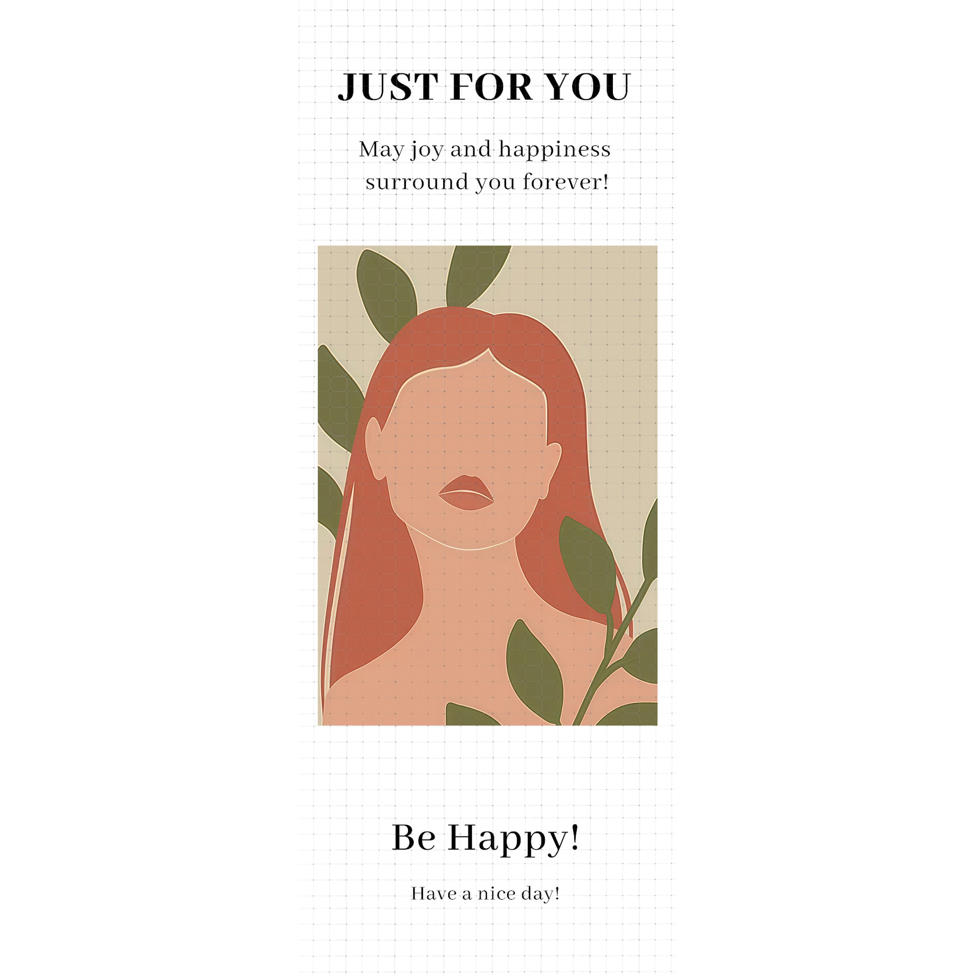 gytz569快乐微笑高级感森系唯美小清晰插画通用不干胶贴纸封口贴