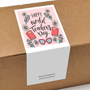 gytz5015教师节通用迷你超大不干胶贴纸定制封口贴空白可手写包装