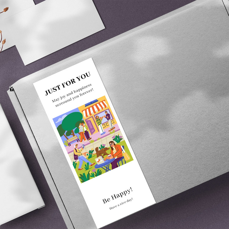 gytz756快乐微笑高级感森系唯美小清晰插画通用不干胶贴纸封口贴