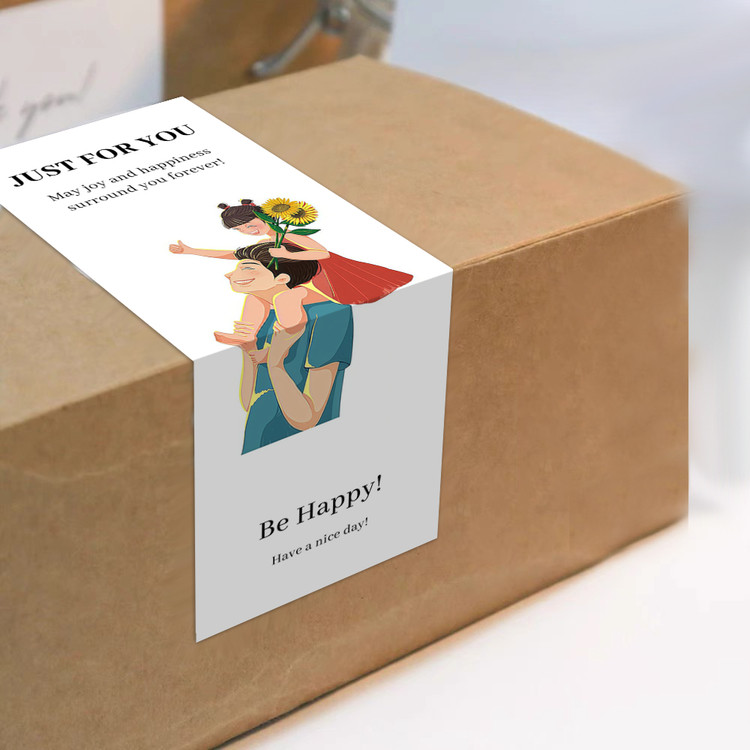 gytz5769父亲节通用迷你超大不干胶贴纸定制封口贴空白可手写