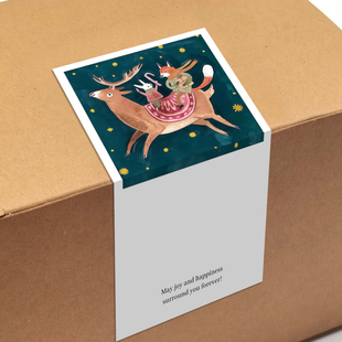 gytz3900跨境圣诞节通用迷你超大不干胶贴纸定制封口贴空白可手写