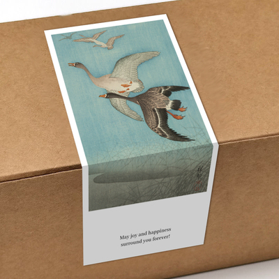 gytz6446中式古风水墨工笔传统绘画通用超大不干胶贴纸定制封口贴