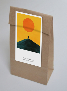 gytz7643旭日东升夕阳晚霞山水鎏金大海金色太阳不干胶贴纸封口贴