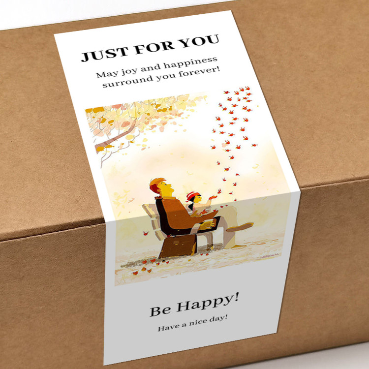 gytz5749父亲节通用迷你超大不干胶贴纸定制封口贴空白可手写