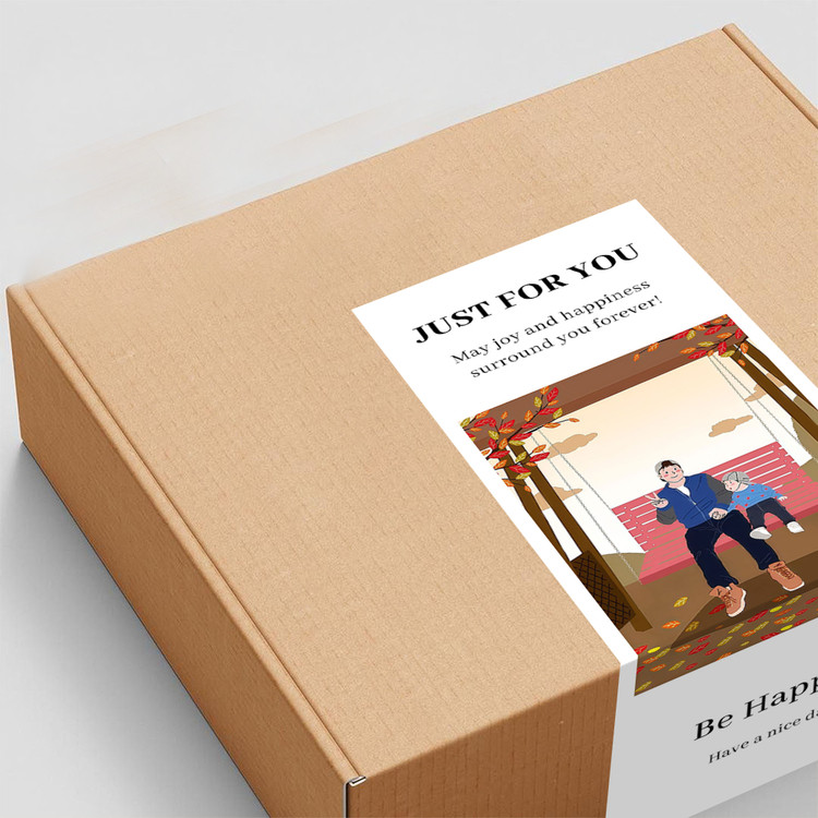 gytz5775父亲节通用迷你超大不干胶贴纸定制封口贴空白可手写