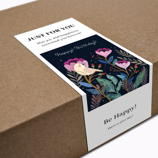 gytz5956生日通用迷你超大不干胶贴纸定制封口贴空白可手写包装