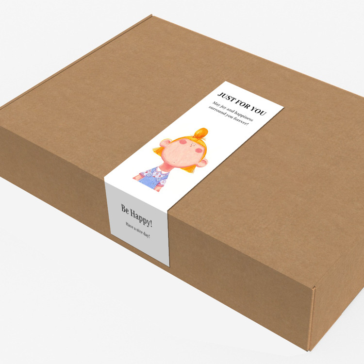 gytz666快乐微笑高级感森系唯美小清晰插画通用不干胶贴纸封口贴