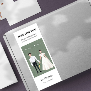 gytz1340爱情幸福高级感森系唯美小清晰插画通用不干胶贴纸封口贴