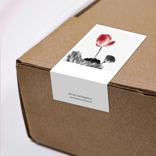 gytz6503中式 古风水墨工笔传统绘画通用超大不干胶贴纸定制封口贴