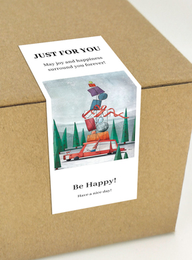 gytz3997跨境圣诞节通用迷你超大不干胶贴纸定制封口贴空白可手写