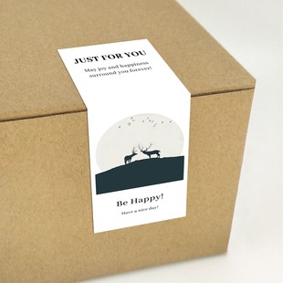 gytz7019高级感森系唯美插画ins极简约通用超大不干胶贴纸封口贴