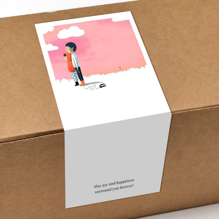 gytz5691父亲节通用迷你超大不干胶贴纸定制封口贴空白可手写