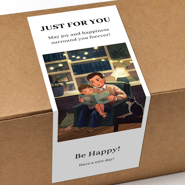 gytz5747父亲节通用迷你超大不干胶贴纸定制封口贴空白可手写