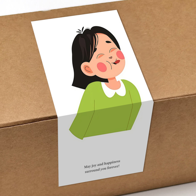 gytz637快乐微笑高级感森系唯美小清晰插画通用不干胶贴纸封口贴