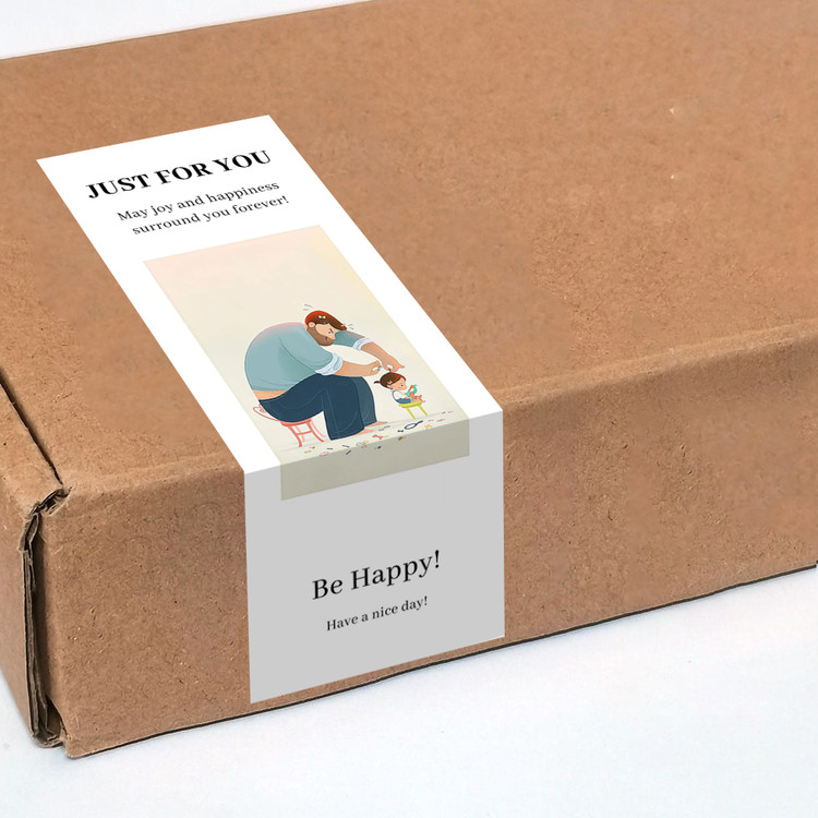 gytz5864父亲节通用迷你超大不干胶贴纸定制封口贴空白可手写