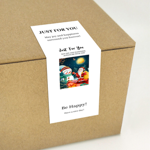 gytz3998跨境圣诞节通用迷你超大不干胶贴纸定制封口贴空白可手写