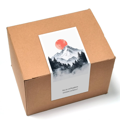 gytz7663旭日东升夕阳晚霞山水鎏金大海金色太阳不干胶贴纸封口贴