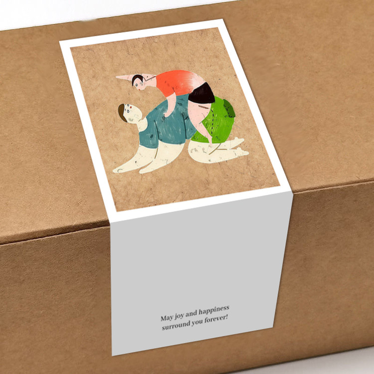 gytz5701父亲节通用迷你超大不干胶贴纸定制封口贴空白可手写