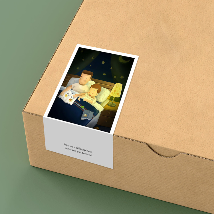 gytz5735父亲节通用迷你超大不干胶贴纸定制封口贴空白可手写