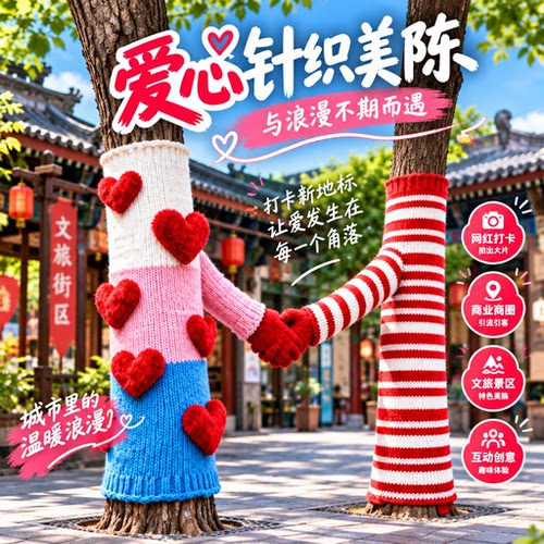 针织毛衣树木装饰商业街景区装扮
