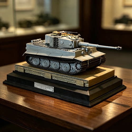 龙飞兔舞 地台长142mm 二战虎式磁线坦克 成品摆件 LTCP-540+