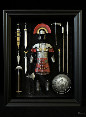 龙飞兔舞  桌面装饰品树脂摆件  罗马百夫长铠甲相框   LTCP-351