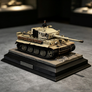 龙飞兔舞 地台长142MM 二战虎式坦克摆件 成品摆件 LTCP-513+
