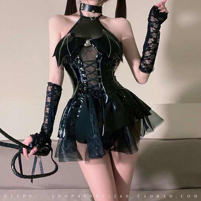 性感漆皮小恶魔cos制服套装