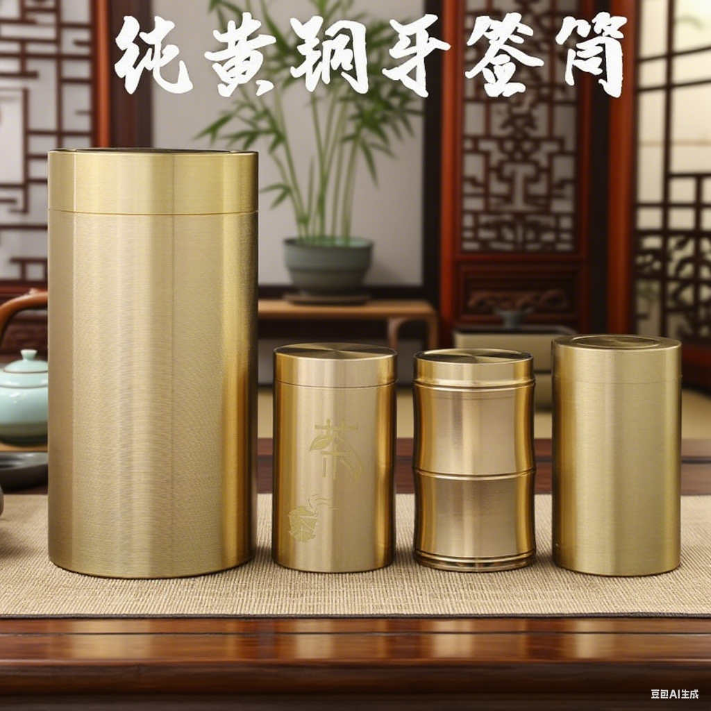 黄铜牙签筒茶叶罐小号密封罐