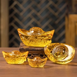 大号琉璃摆件龙纹元 饰聚财宝盆 宝招财聚福吉祥物开业礼品家居装