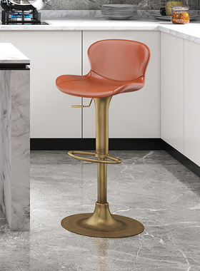 意式极简吧台椅轻奢家用升降椅高旋转岛台椅子高脚凳吧台凳子7188