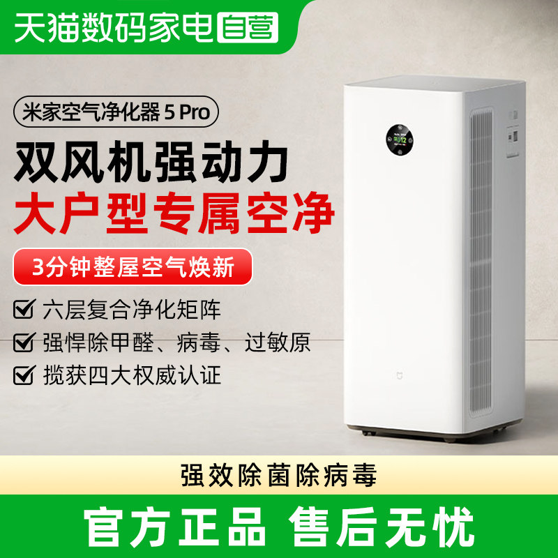 小米米家空气净化器5Pro除甲醛宠物吸烟过敏原消毒家用净化机03图片
