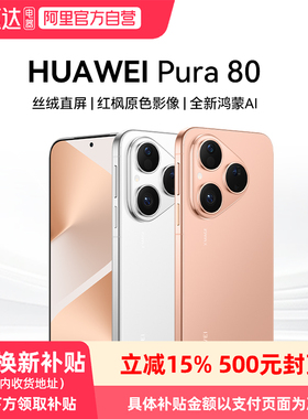 【政府补贴500元】HUAWEI Pura 80 丝绒直屏 红枫原色影像 全新鸿蒙AI北斗卫星消息鸿蒙智能手机正品81