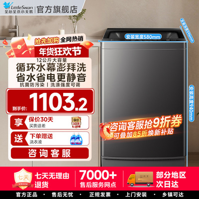 小天鹅1级能效洗衣机12KG大容量