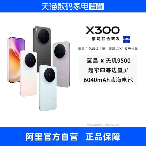 【政府补贴15% 自营】vivo X300全网通5G旗舰手机天玑9500旗舰芯片蔡司2亿超级主摄蔡司APO超级长焦拍照手机