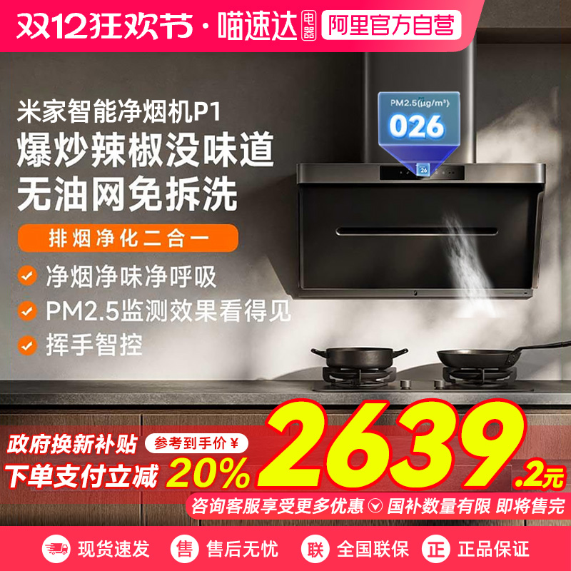 小米米家油烟机智能净烟机P1大吸力家用厨房抽油烟机吸油烟机03