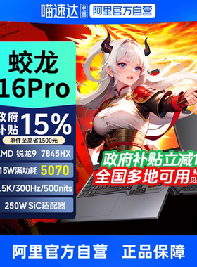 【政府补贴】机械革命蛟龙16Pro RTX5070/5060可选锐龙R9 电竞本300Hz 2025游戏笔记本电脑官方旗舰330