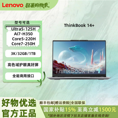 ThinkPad联想ThinkBook 14+轻薄办公笔记本电脑：81