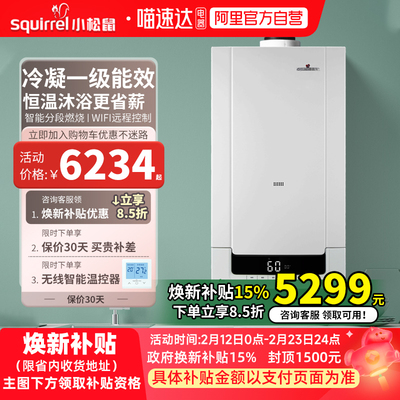 小松鼠一级能效壁挂炉天然气家用