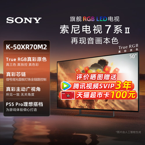 SONY/索尼真彩RGB MiniLed游戏电视旗舰款 K-50XR70M2 50英寸 133