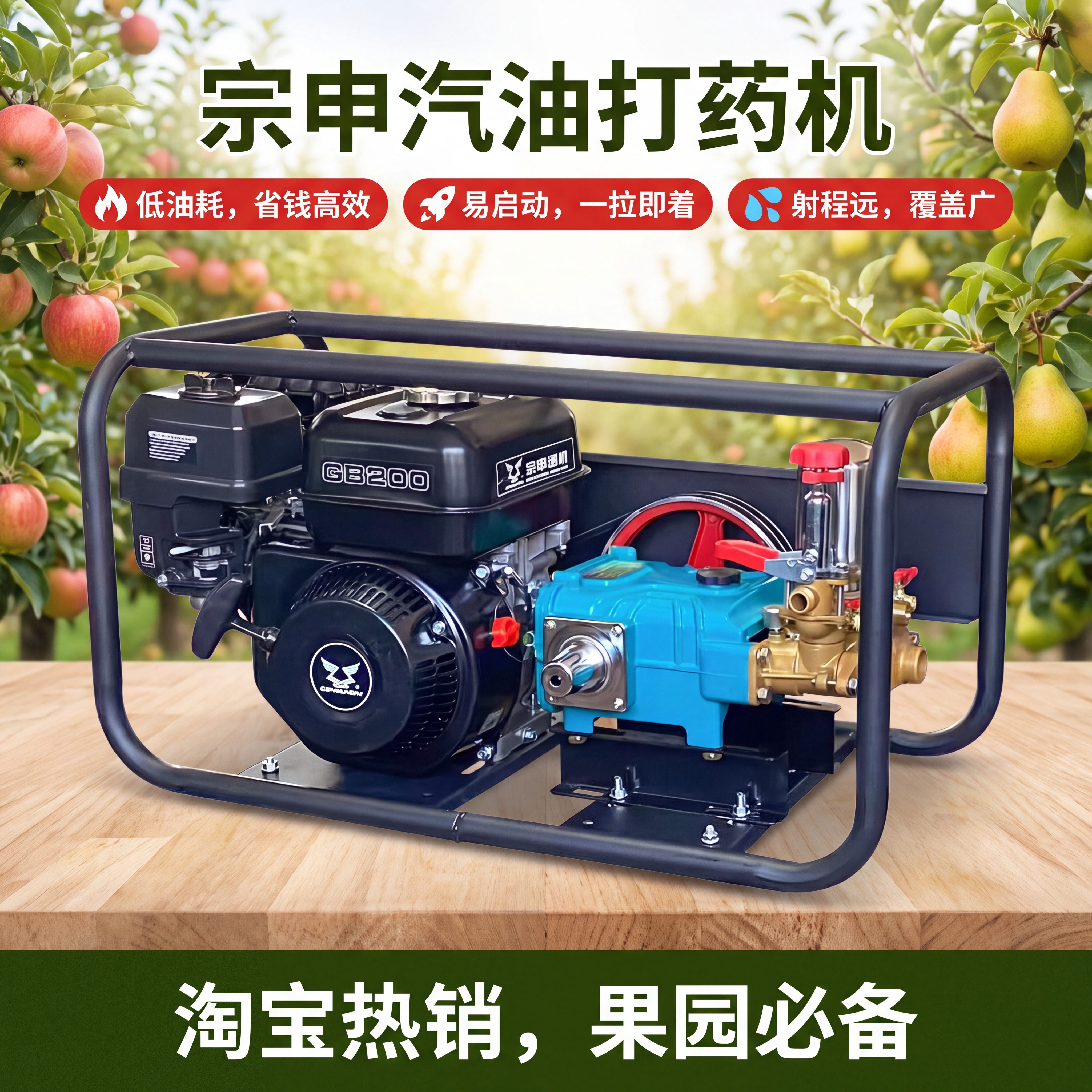 宗申汽油打药机免黄油四冲程担架式高压农用喷雾机器果树打农药机