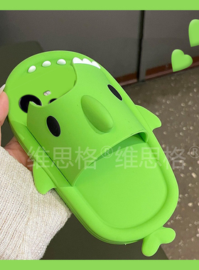 适用oppo真我13pro+手机壳12卡通11立体neo7鲨鱼gt6拖鞋gt5可爱q3趣味v11绿色v25创意gtneo十realme硅胶软壳p