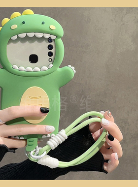 卡通小恐龙适用vivou3手机壳y5s立体y9s可爱y7s绿色y3带z5x挂绳z6搞怪z3i趣味z1i硅胶u3x新款nex3s超火vovo女